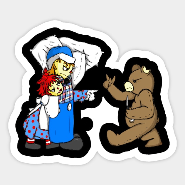 Naughty Bear Encounter Sticker by AMadCupofTee